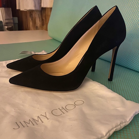 JIMMY CHOO ROMY 85 Black Suede Pumps Size 39.5 EU - Picture 4 of 5
